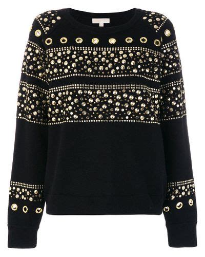 michael kors black studded shirt|black sweatshirt michael.